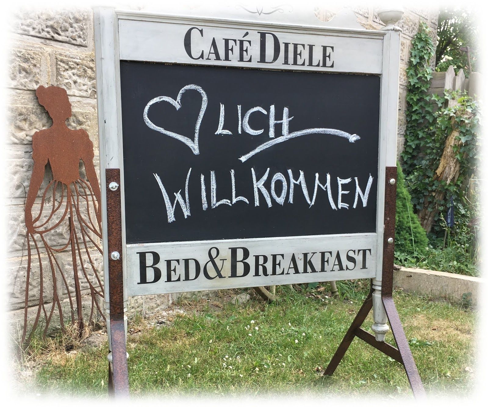 Willkommensschild im Shabby Chic