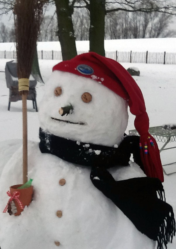 Ein Schneemann im März